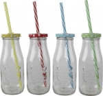 Gläser-Set im Milchflaschen-Design, 4er Set