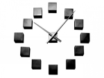 Die edle do-it-yourself Wanduhr Cubic in schwarz
