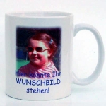 Die Geschenk Tasse mit eigenem Bild und Text