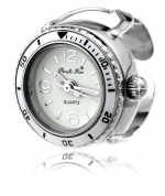 Die moderne Funice Ringuhr Crystal Tourquoise / Snowshine